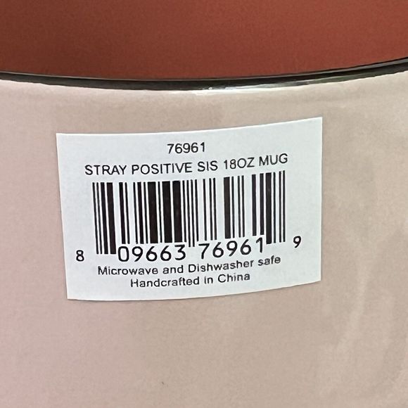 Pink Lomein STAY POSITIVE SIS Handmade Ceramic Coffee Mug 18Oz Eli and Ana - Picture 6 of 17